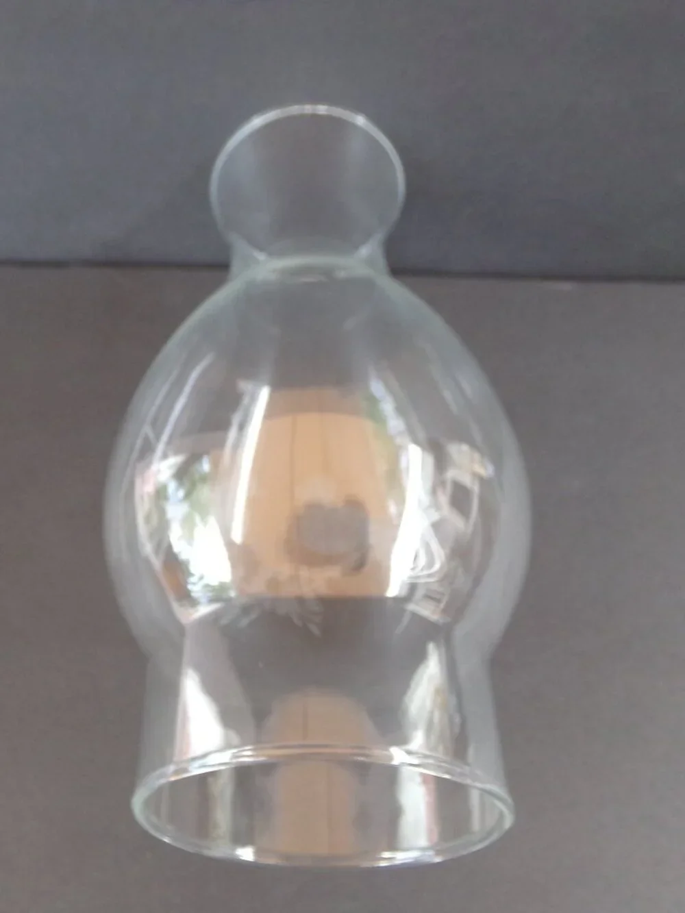 Hurricane Lamp Globe Oil Chimney Clear Etched Birds Replacement Glass Cover